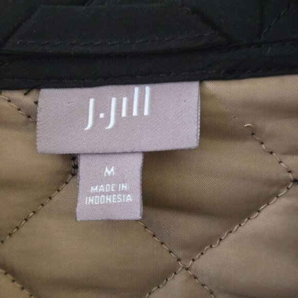 J. Jill Black Quilted Snap Closure Snap Pocket Lightweight Jacket Size M - Picture 5 of 6